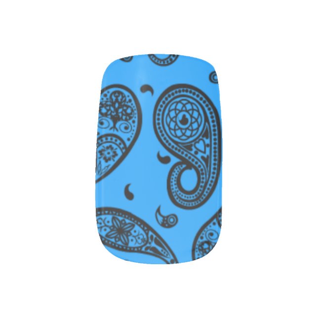 Nail Art Decals, So Blue (Left Thumb)