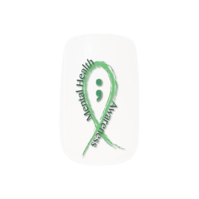 Nail Art - Mental Health Awareness (Left Thumb)