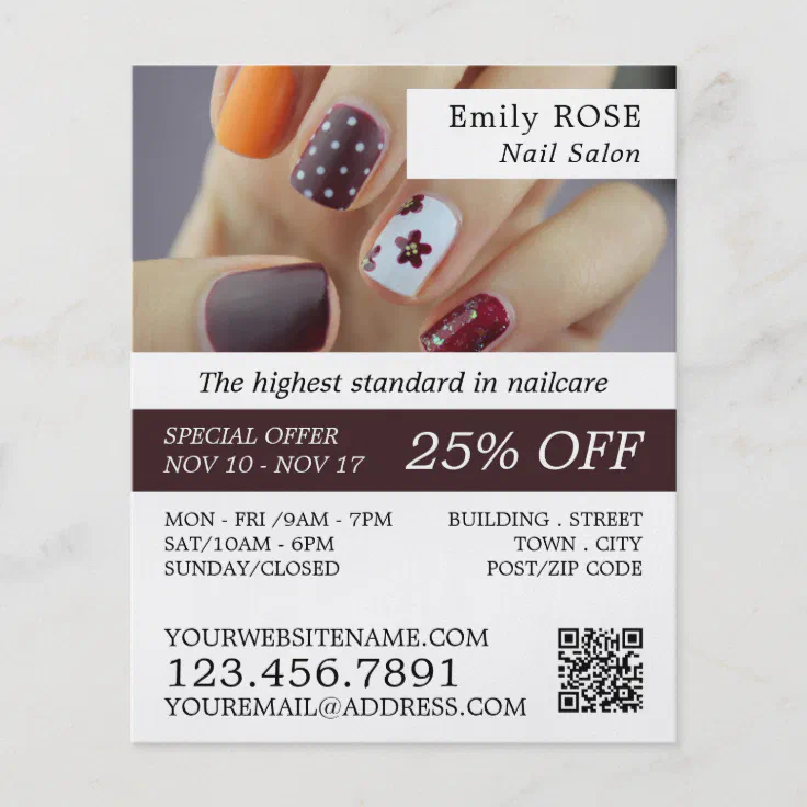 Nail Art Nail Technician Nail Salon Advertising Flyer Zazzle