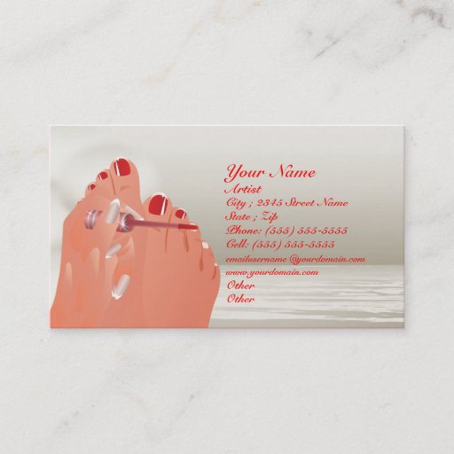Customizable Nail Art Salon Business Card