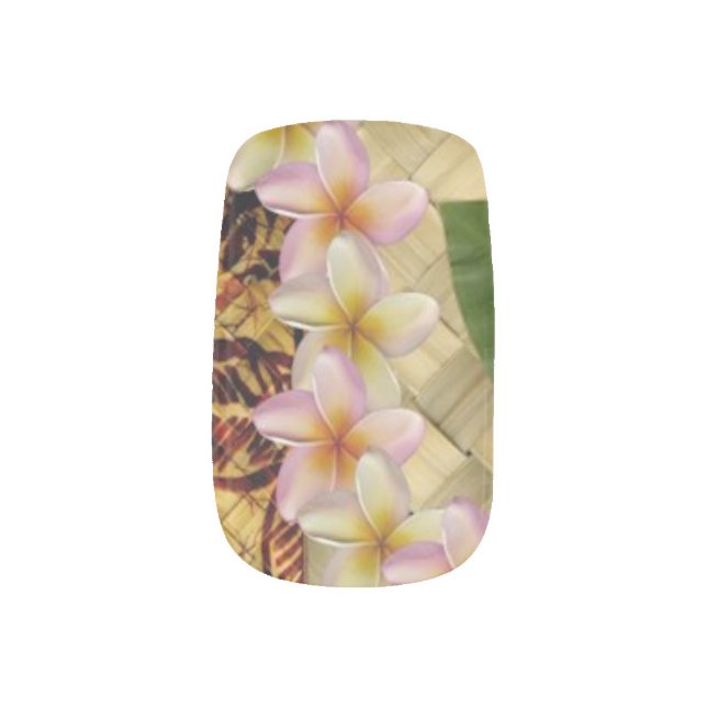 Nail Art - Tapa Kami Plumeria Flowers (Left Thumb)