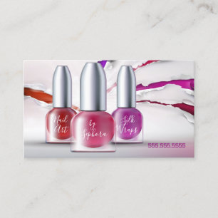 Nail Art Technician - Trendy Polish Bottles Business Card