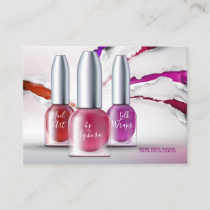 Nail Art Technician - Trendy Polish Bottles Business Card