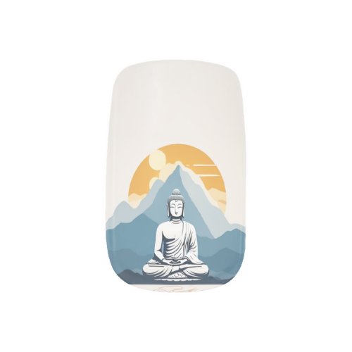 Nail Art with Meditating Buddha symbol