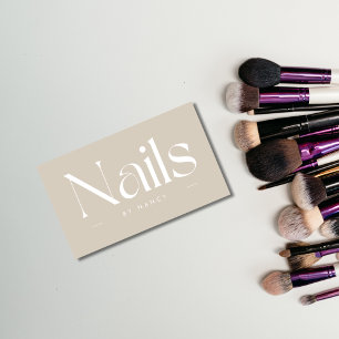 nail artist bold typography Beige Business Card