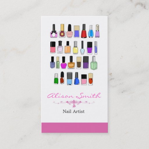 Customizable Nail artist business card