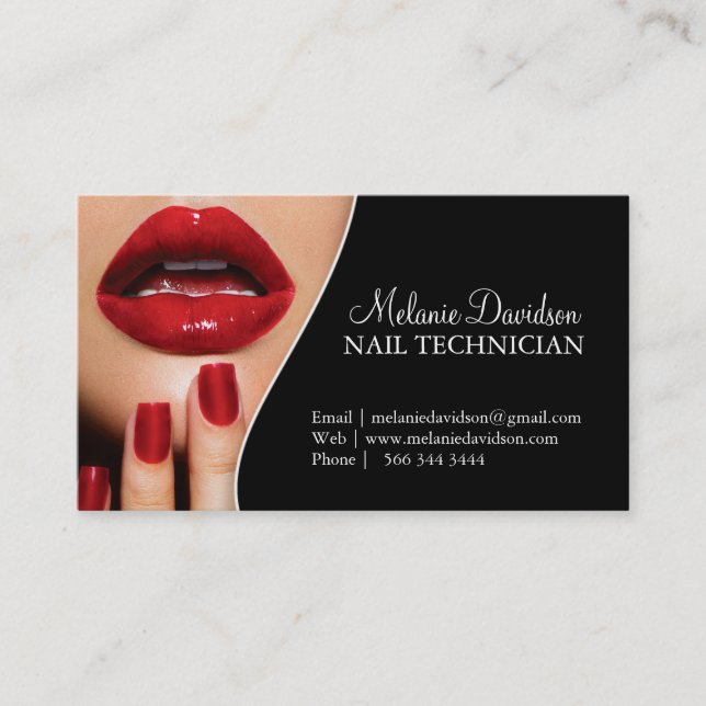 NAIL ARTIST BUSINESS CARD TEMPLATE (Front)