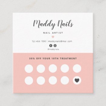 Nail Artist Business Cards  Nail Loyalty Cards by ApplePaperie at Zazzle