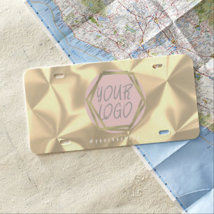 Nail Artist Business Logo Abstract Chrome Gold License Plate