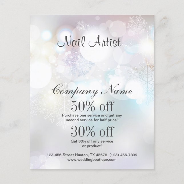 nail artist business personalized flyer (Front)