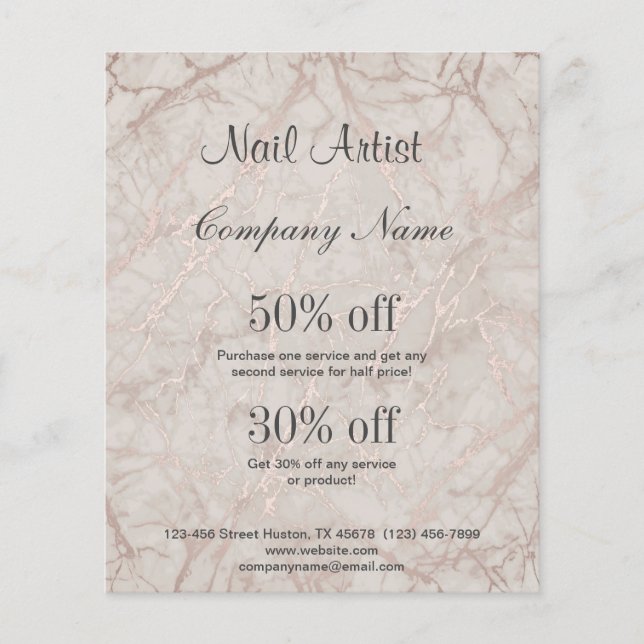 nail artist business personalized flyer (Front)
