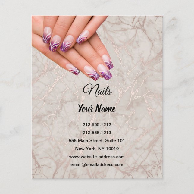 nail artist business personalized flyer (Front)