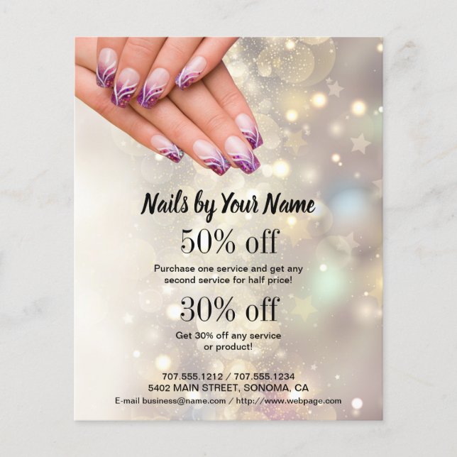 nail artist business personalized flyer (Front)