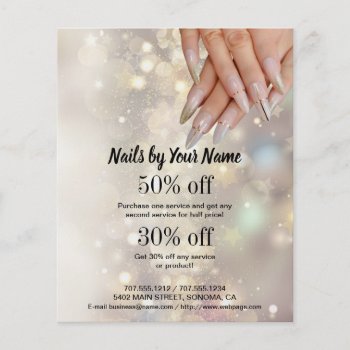 Nail Artist Business Personalized Flyer by aquachild at Zazzle