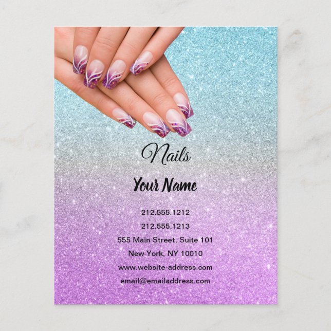 nail artist business personalized flyer (Front)