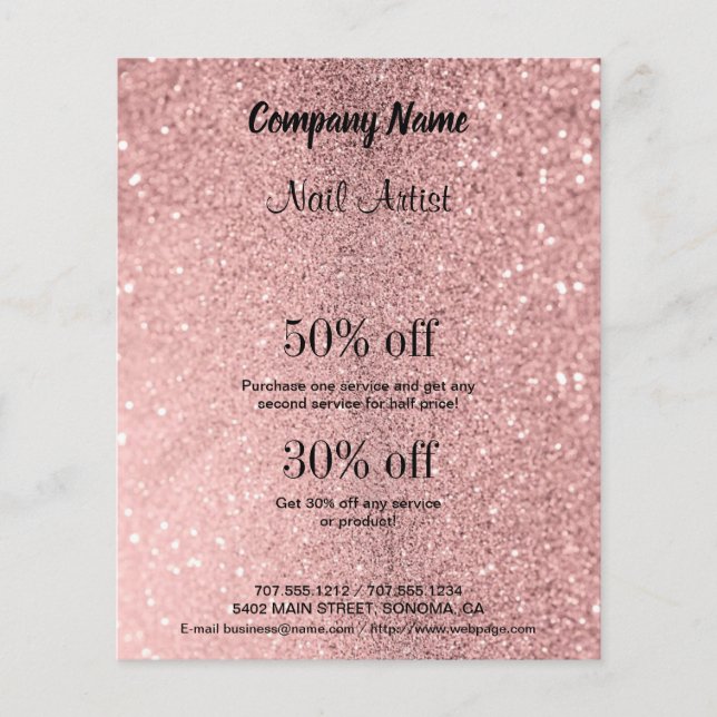 nail artist business personalized flyer (Front)