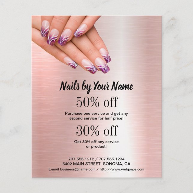 nail artist business personalized flyer (Front)