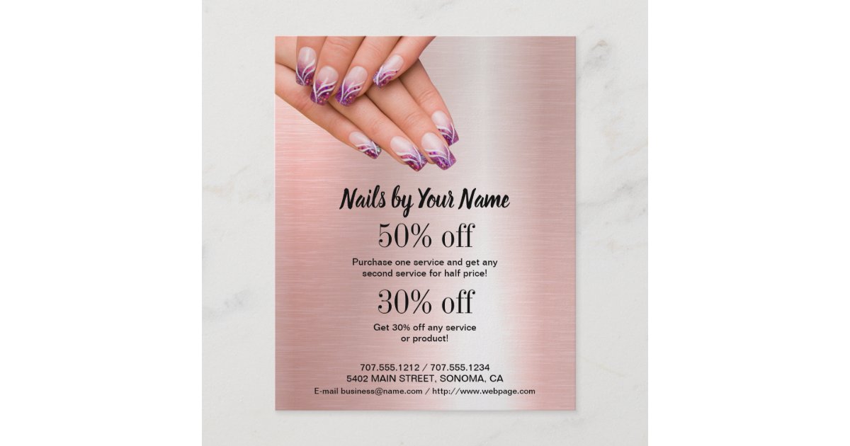 Nail Artist Business Personalized Flyer Zazzle