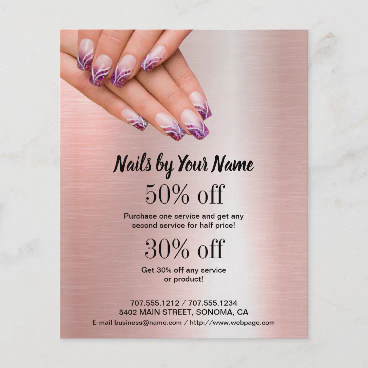 Nail Artist Business Personalized Flyer Zazzle