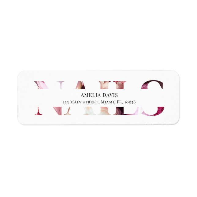 Nail Artist Elegant Floral White Pink Manicurist  Label (Front)