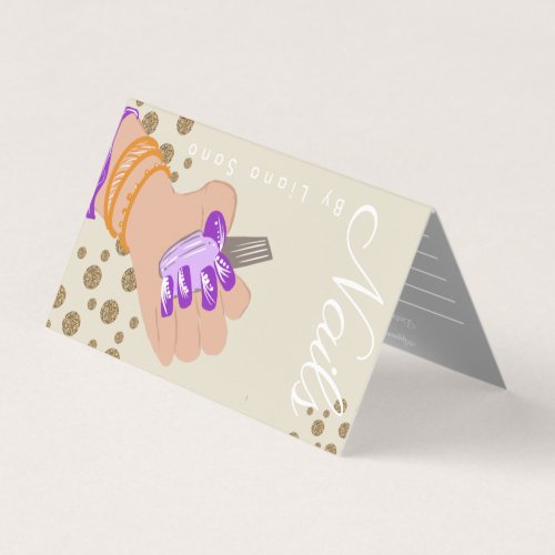 Nail Artist Glow Script Hand Drawn Appointment Business Card