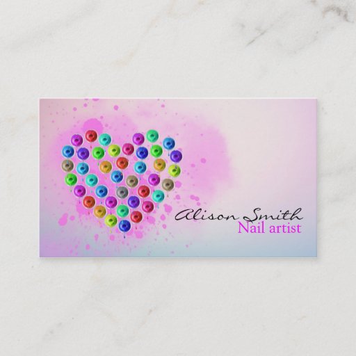 Customizable Nail Artist/Heart of Nail Polish Business Card Template