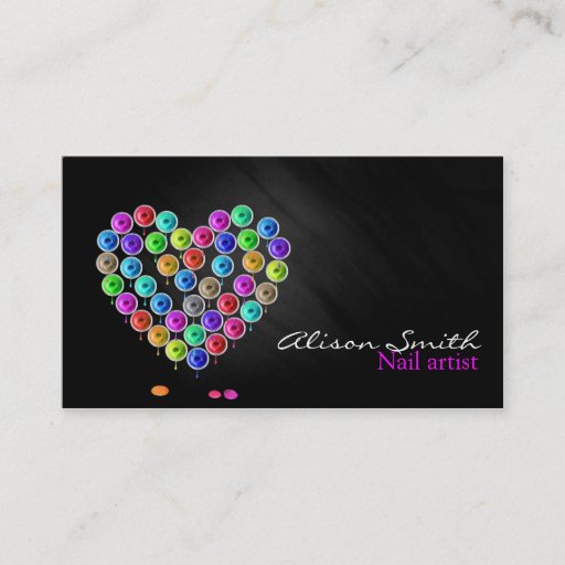 Customizable Nail Artist/Heart of Nail Polish Business Card