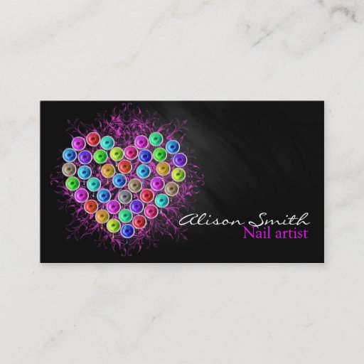 Customizable Nail Artist/Heart of Nail Polish Business Card