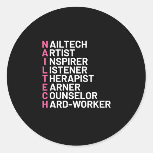 Nail Artist Inspirer Classic Round Sticker