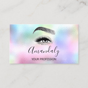 Nail Artist Lash Friseur Logo Hologramm Pink Business Card