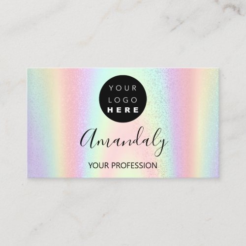 Nail  Artist Lash Hairdresser Logo Holograph Business Card