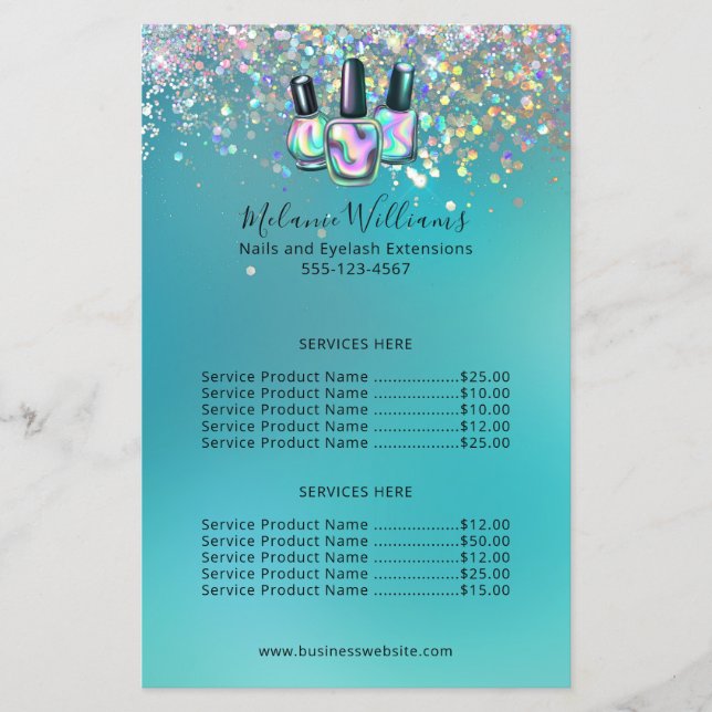 Nail Artist Manicure Sparkle Business   Flyer (Front)