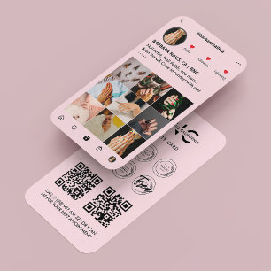 Nail Artist Manicurist Pink IG Loyalty Card 