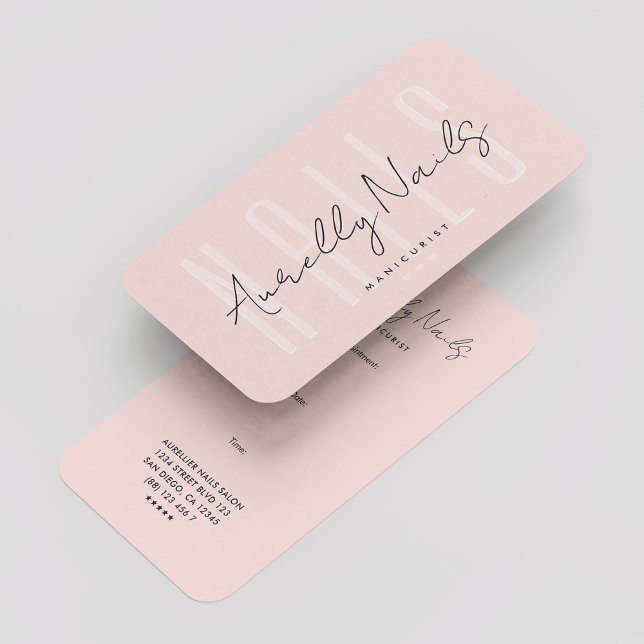Nail Artist Manicurist Pink Modern Appointment Business Card (Nail Artist Manicurist Pink Modern Appointment Business Card
)