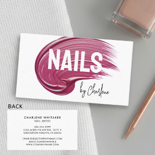 Nail Artist Mauve Polish Modern Typography Business Card