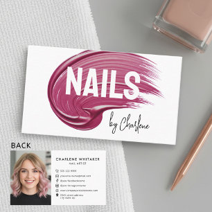 Nail Artist Mauve Polish Photo Modern Typography Business Card