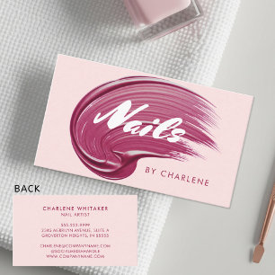 Nail Artist Modern Typography Wine Polish Business Card