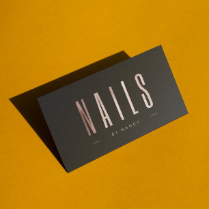 Nail Artist Nail Tech Rose Gold Glitter Business Card