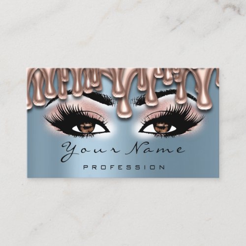 Nail Artist Nails Lash Makeup Rose Smoky Blue Drip Business Card