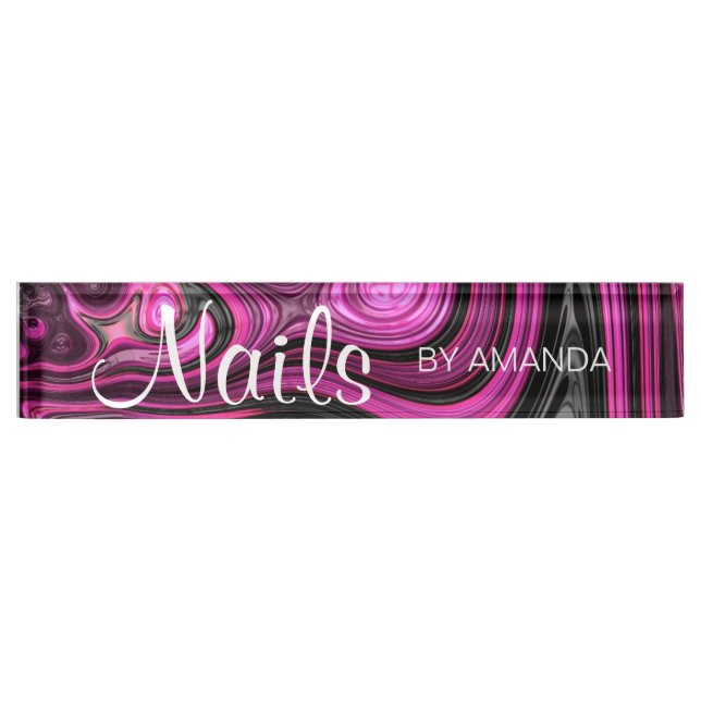 Nail Artist Pedicure NailArt Purple Personalized Name Plate (Front)