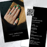 Nail Artist Photo QR Code Business Card<br><div class="desc">This simple design has space for a photo of your nail art on the front with your name and business name or role. You can add your contact details and a QR code to the back.</div>