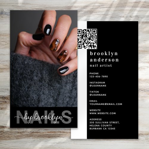 Nail Artist Photo QR Code Business Card