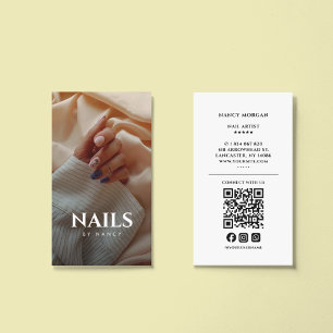 Nail Artist Photo QR Code Business Card