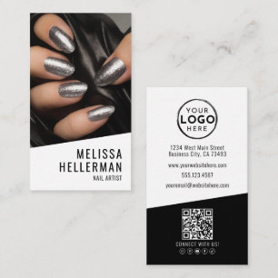 Nail Artist Photo Vertical Business Card