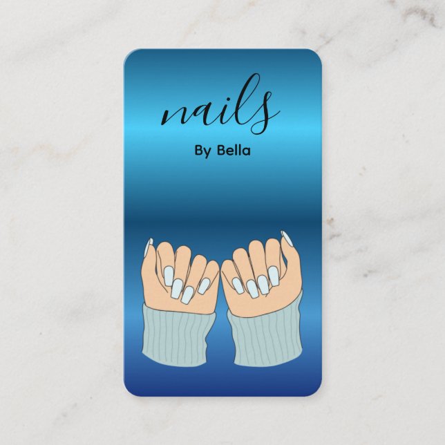 Nail Artist QR Code Business Card (Front)