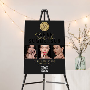 Nail Artist Salon Booking 3 Photo Logo QR Code Foam Board