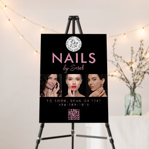 Nail Artist Salon Booking QR Code Logo 3 Photo Foam Board