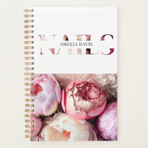 Nail Artist Salon Floral White Pink Manicurist Planner