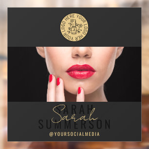 Nail Artist Salon Logo Black Gold Social Media Window Cling