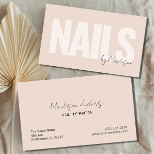 Nail Artist Salon Pink Typography  Business Card